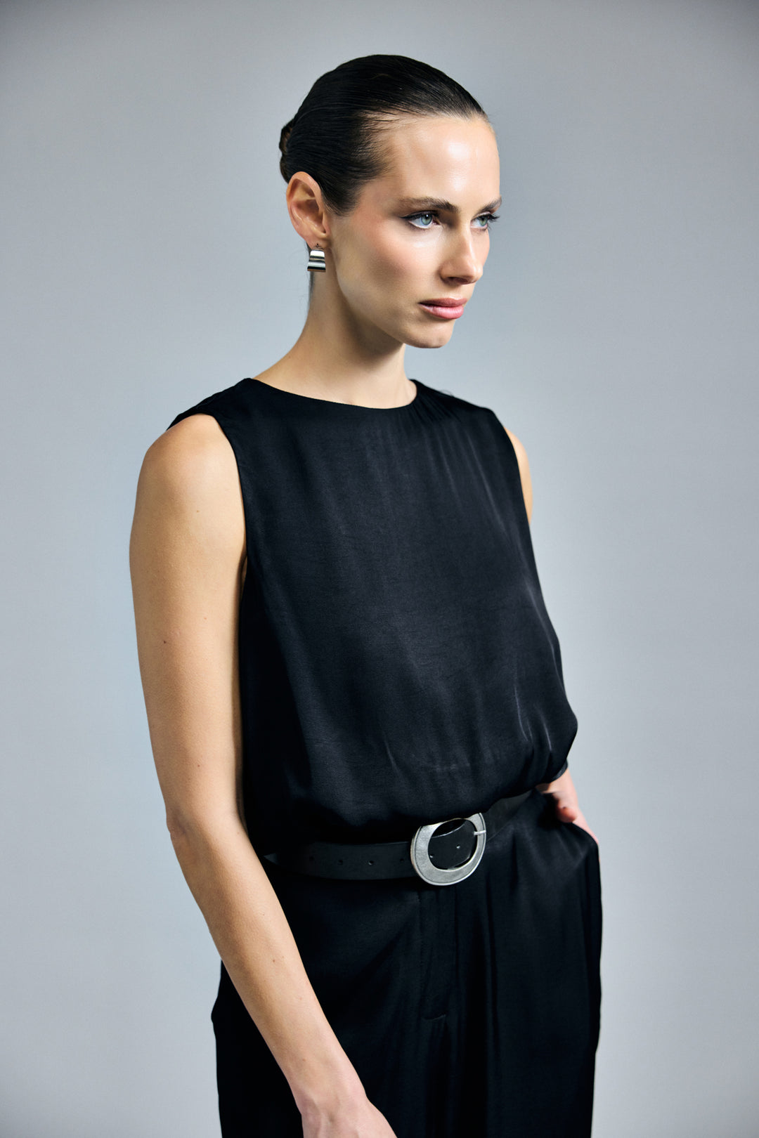 Sateen Blouse Colin - Noir