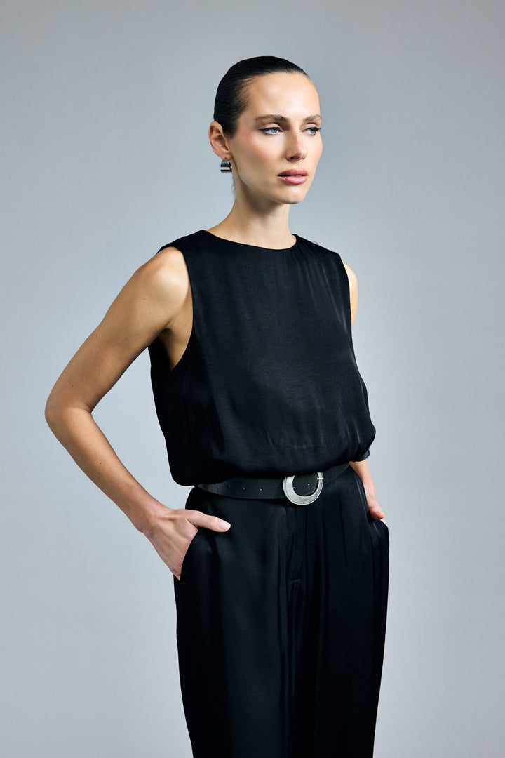 Sateen Blouse Colin - Noir