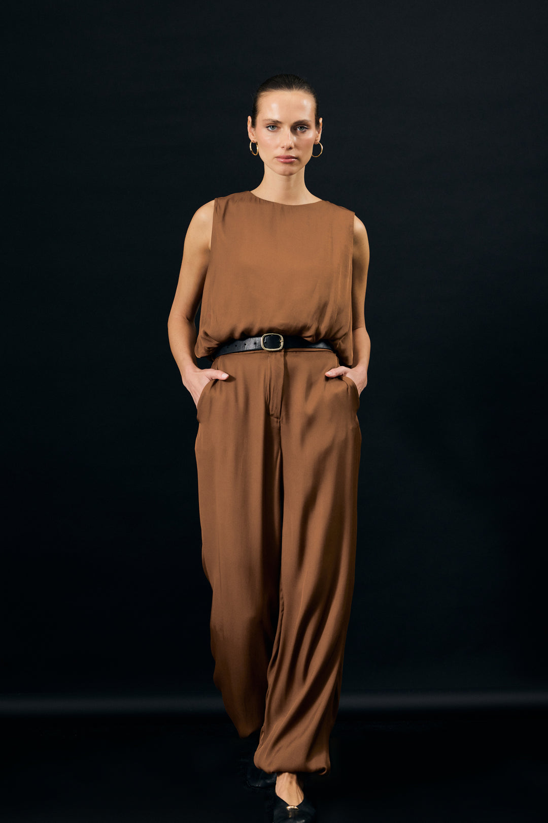 Sateen Pantalon Colin - Marron