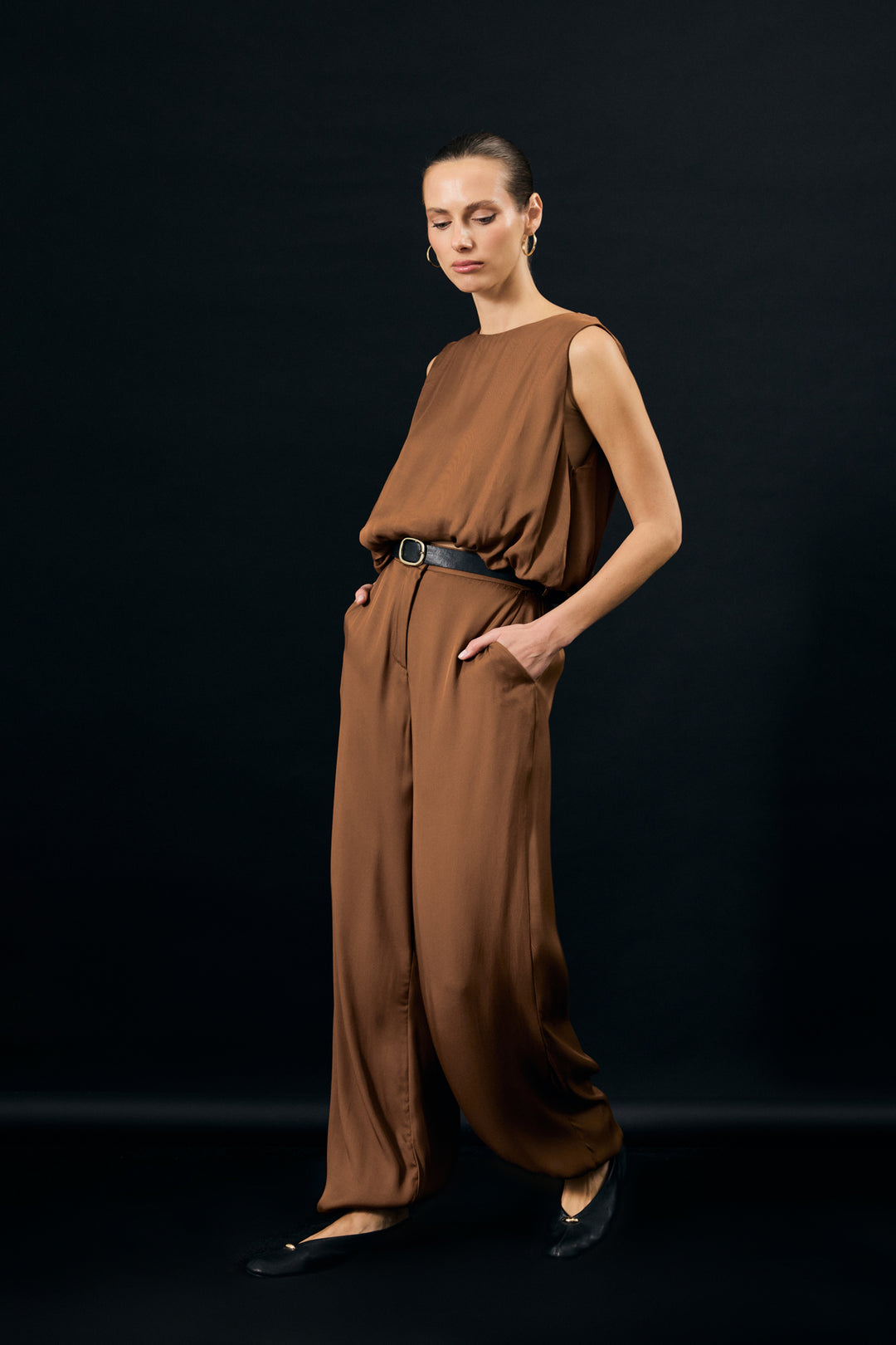 Sateen Pantalon Colin - Marron