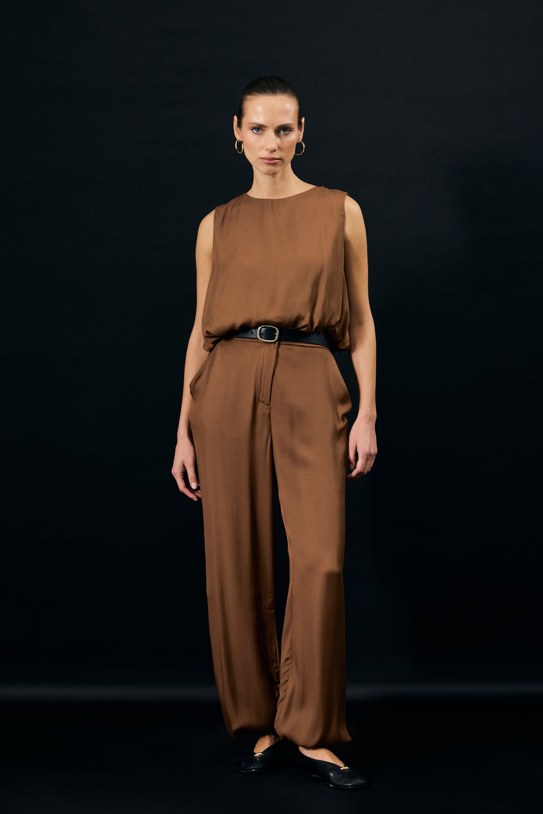 Sateen Pantalon Colin - Marron