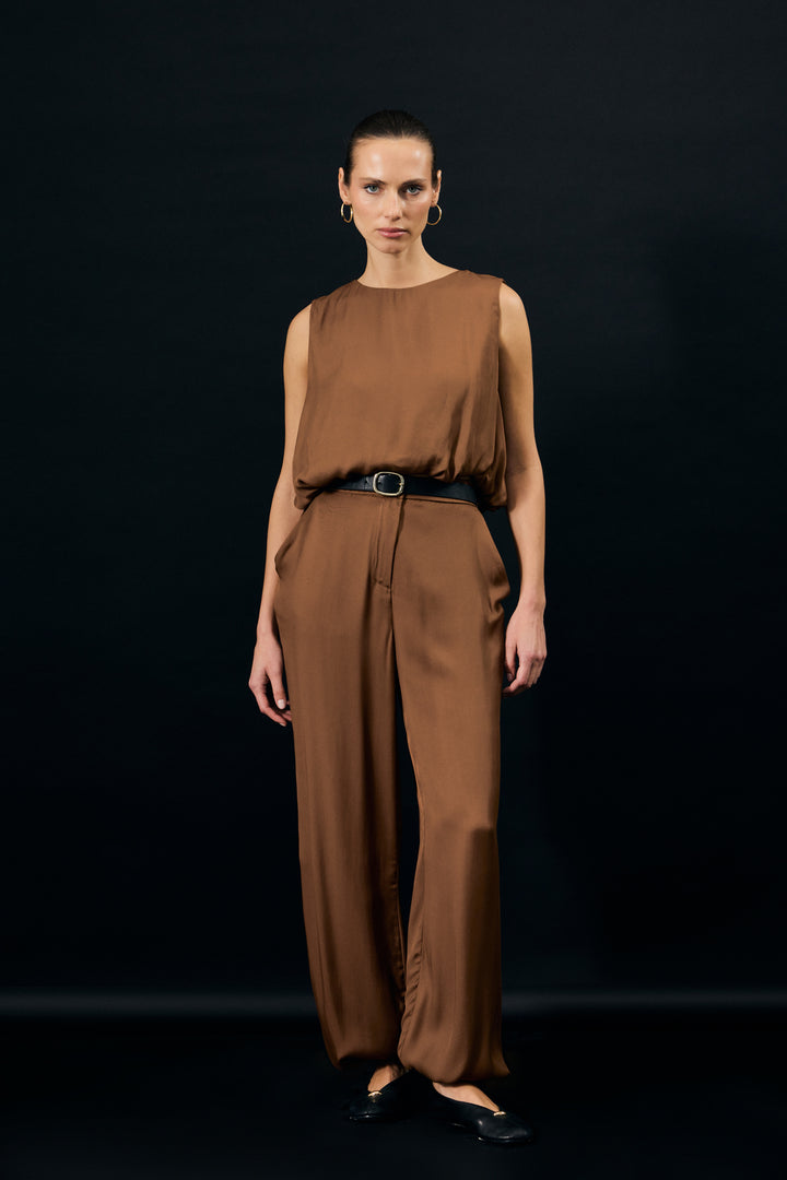 Sateen Pantalon Colin - Marron