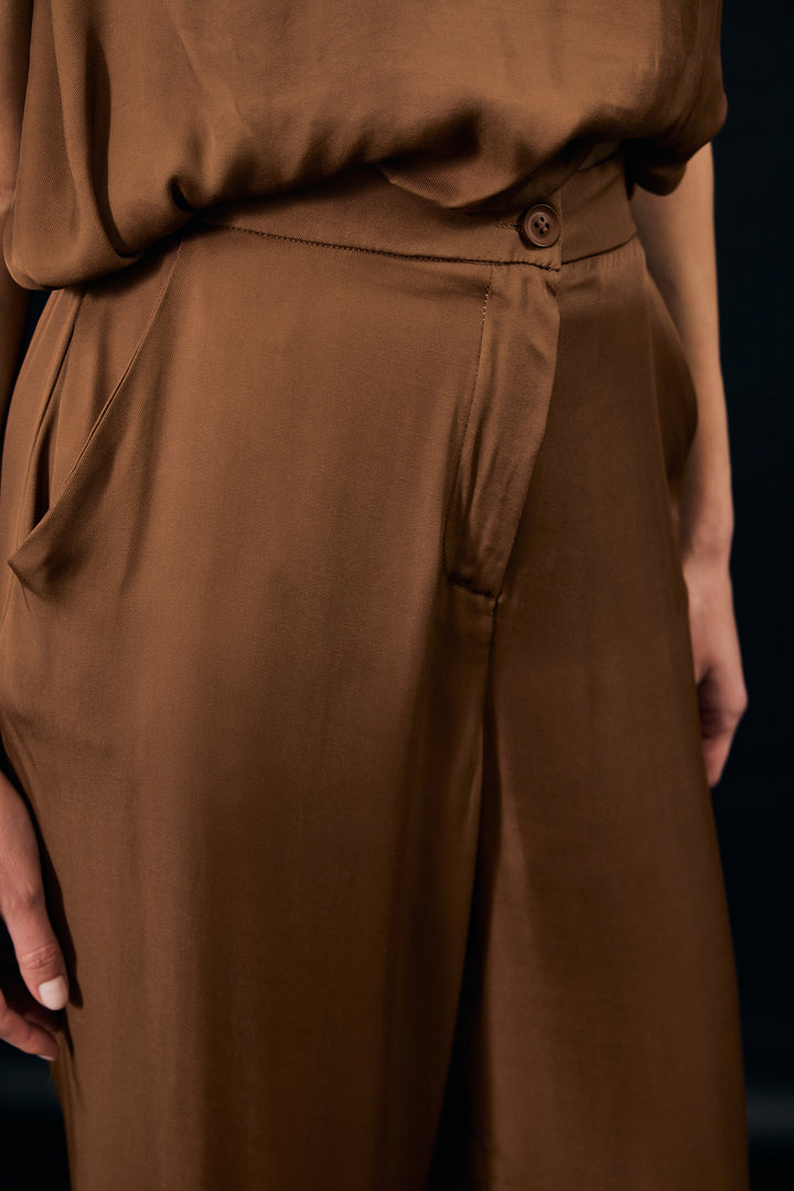 Sateen Pantalon Colin - Marron
