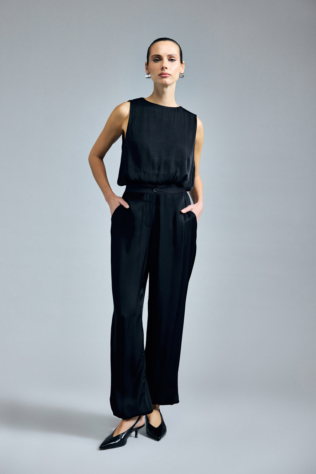 Sateen Pantalon Colin - Noir
