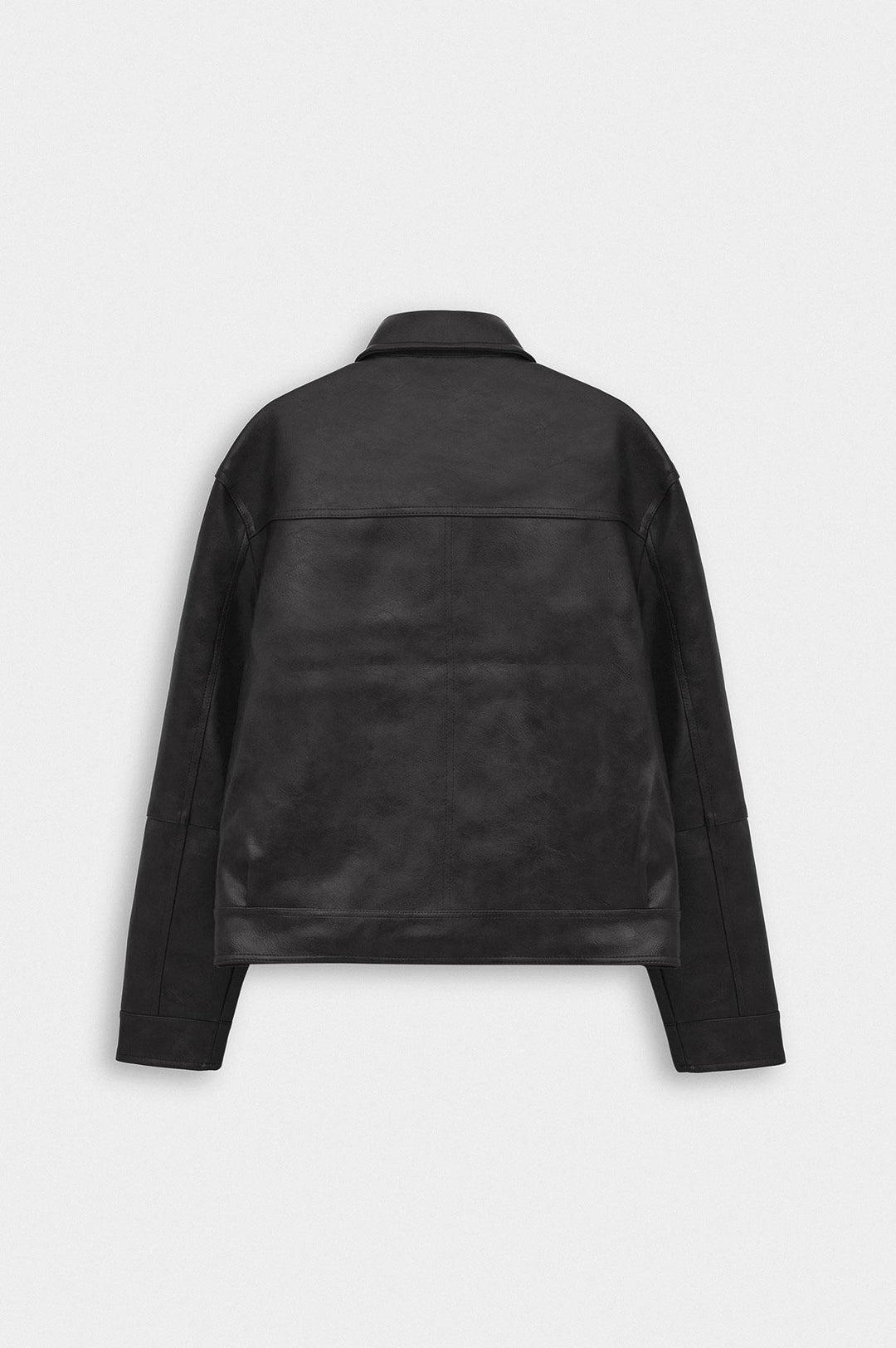 Giesto Veste en cuir noire avec accessoires à coupe courte - Noir