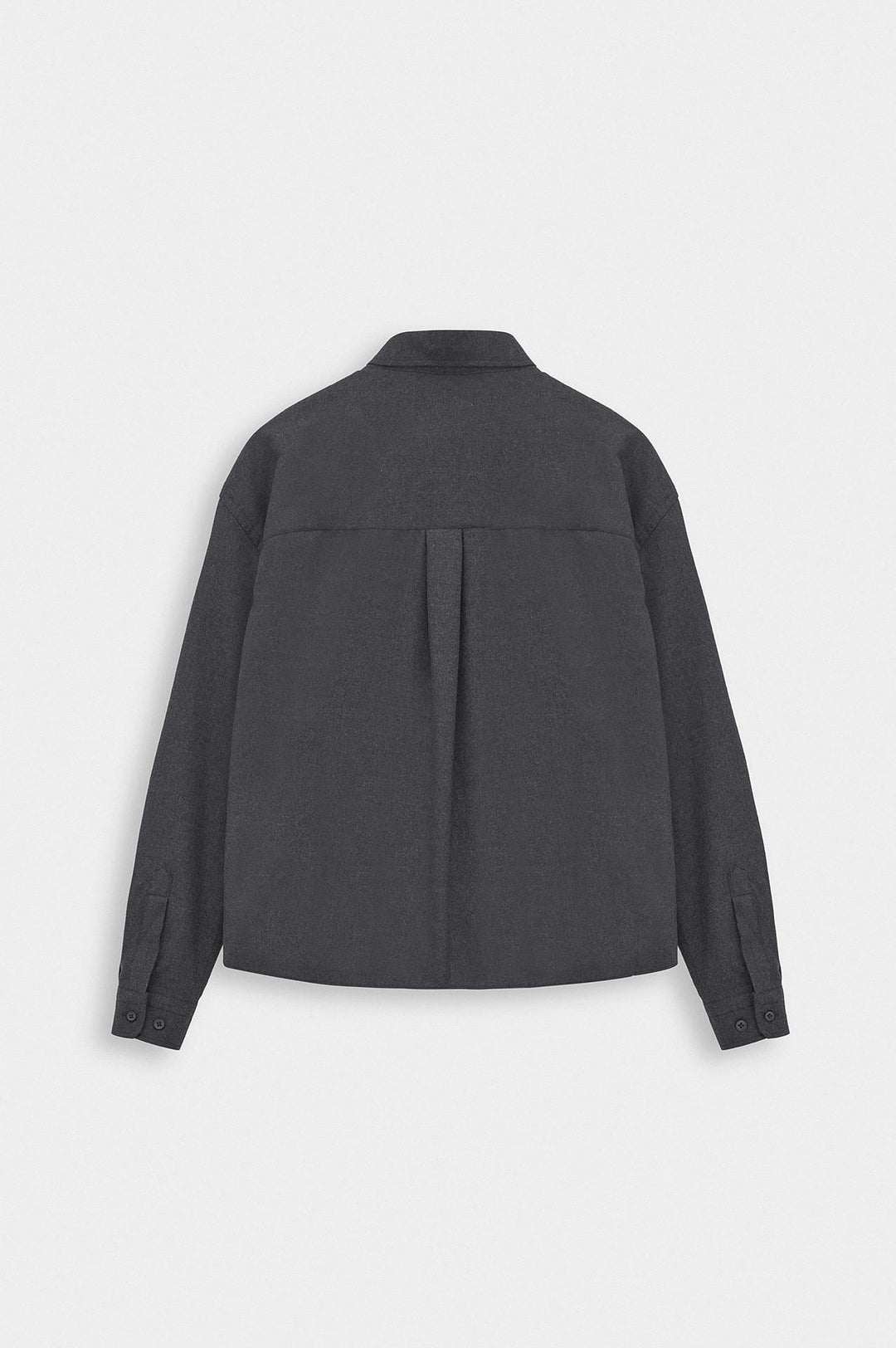 Giesto Chemise en laine anthracite coupe ajustée - Anthracite