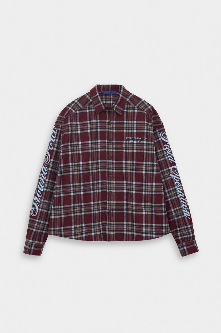 Giesto Chemise bordeaux imprimée coupe crop - Bordeaux