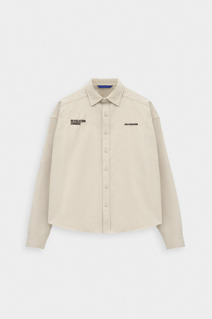 Giesto Chemise en laine beige coupe ajustée - Beige