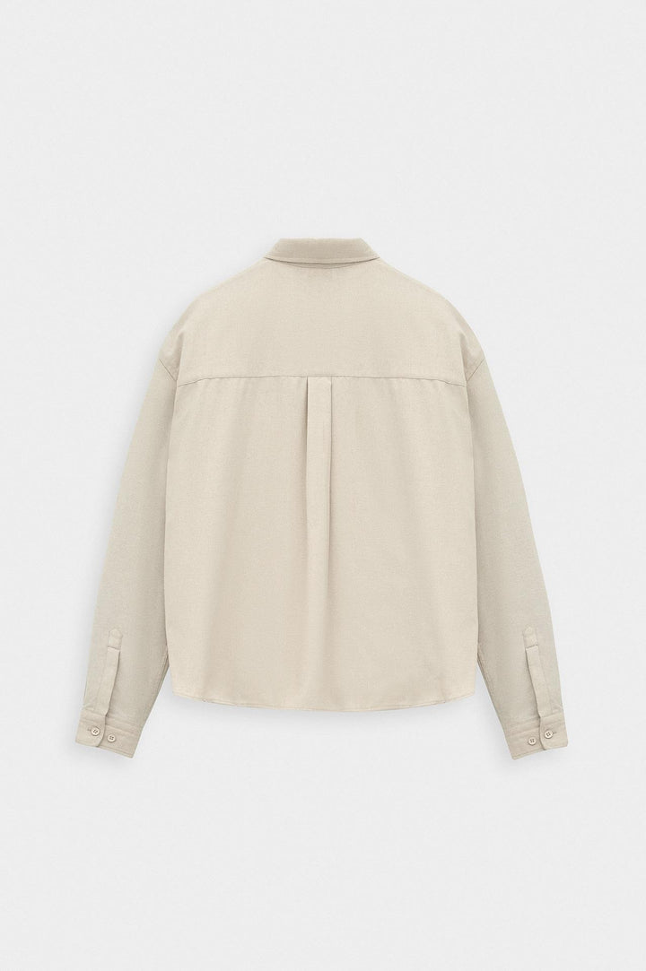 Giesto Chemise en laine beige coupe ajustée - Beige