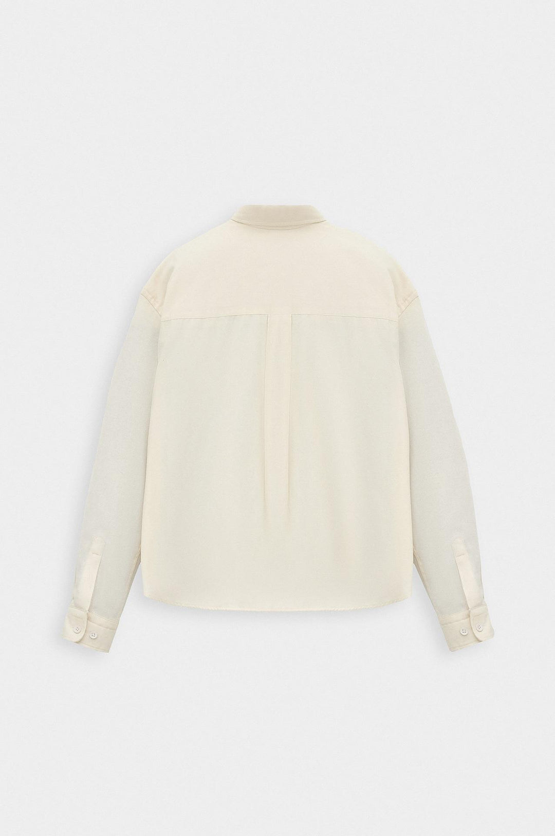 Giesto Chemise en laine écrue coupe crop - Écru