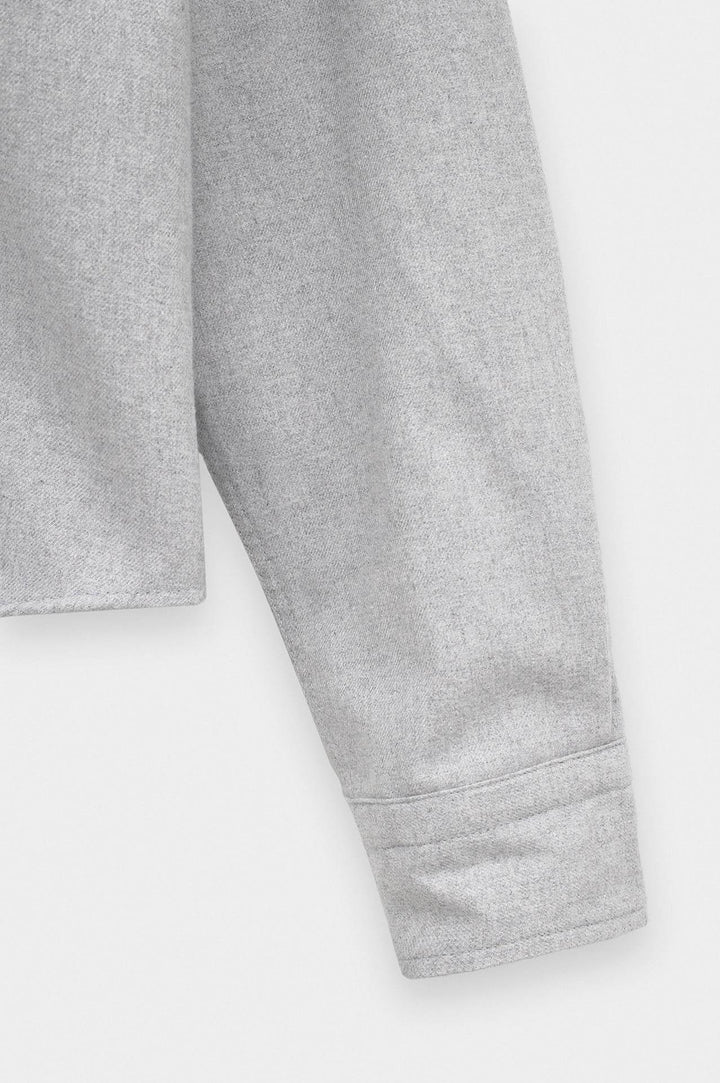 Giesto Chemise en laine grise coupe ajustée - Gris