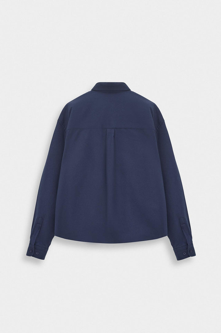 Giesto Chemise en laine indigo coupe ajustée - Indigo