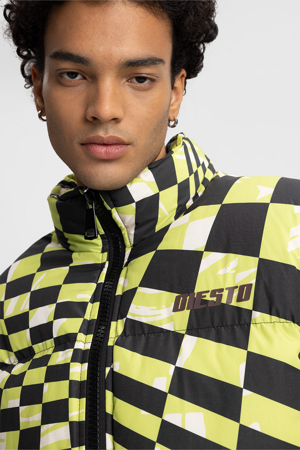 Giesto Doudoune à motif damier - Vert