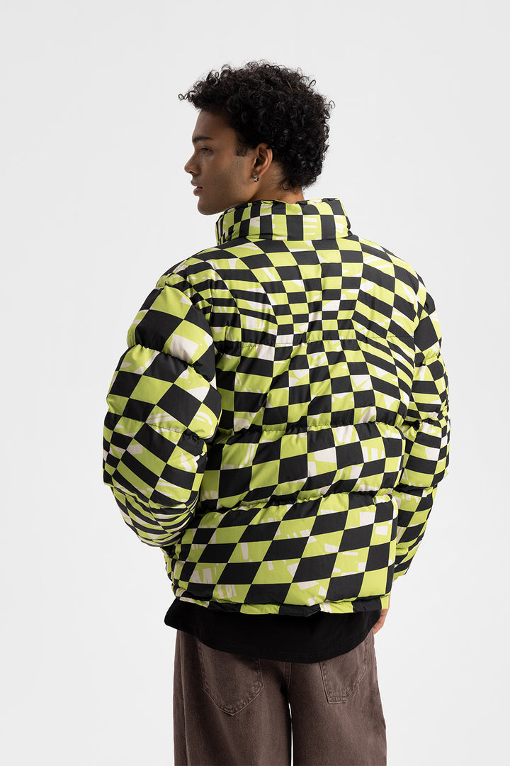Giesto Doudoune à motif damier - Vert