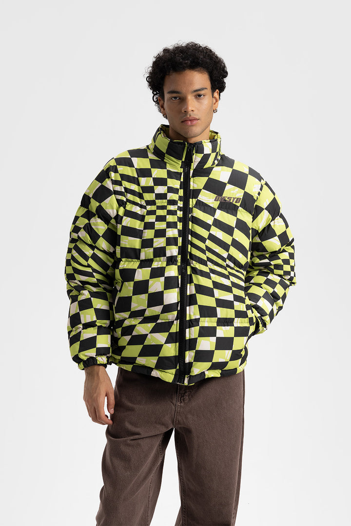 Giesto Doudoune à motif damier - Vert