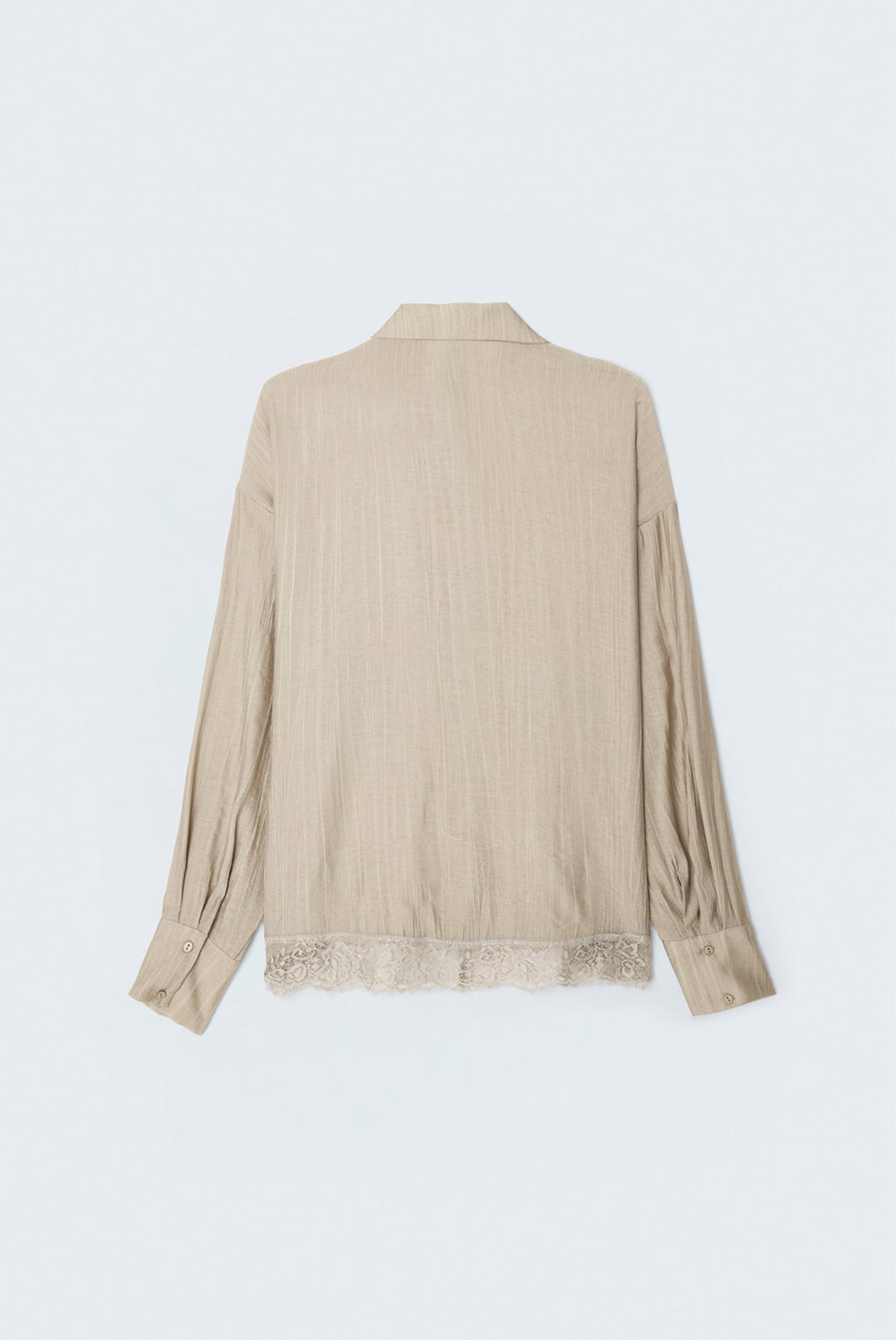 Sateen Chemisier avec détails en dentelle - camel