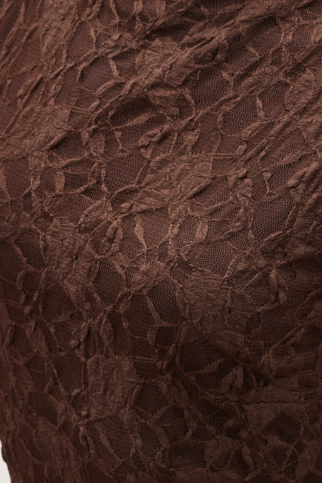 Sateen Robe sans manches en dentelle - Marron