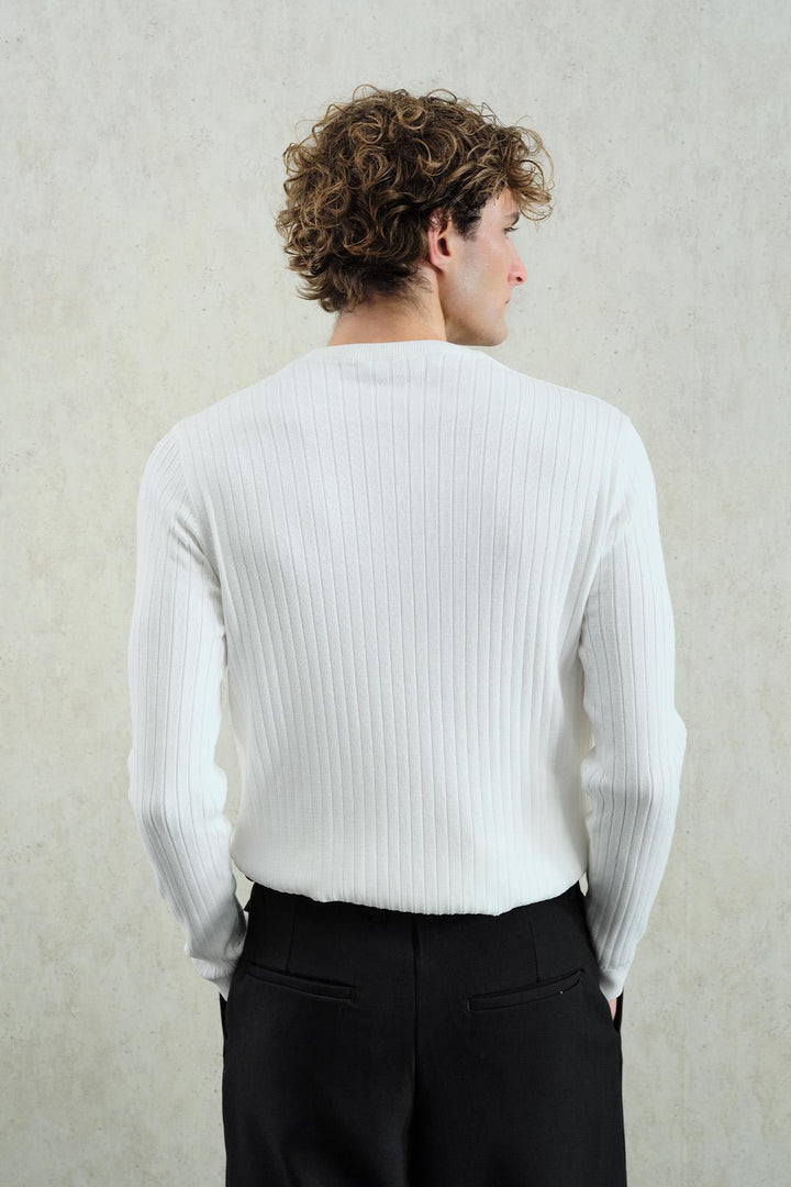 Giesto Tricot blanc à boutons ajusté - Blanc