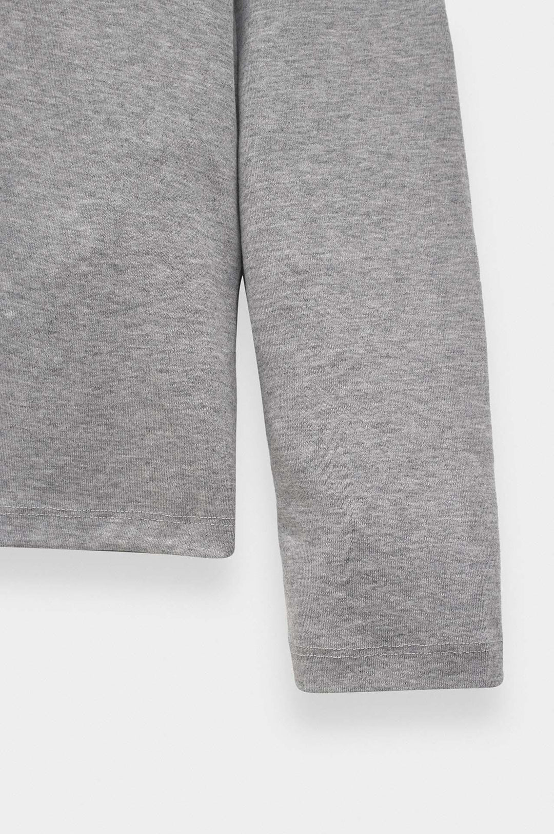 Giesto T-shirt à col boutonné gris à coupe ajustée à manches longues - Gris