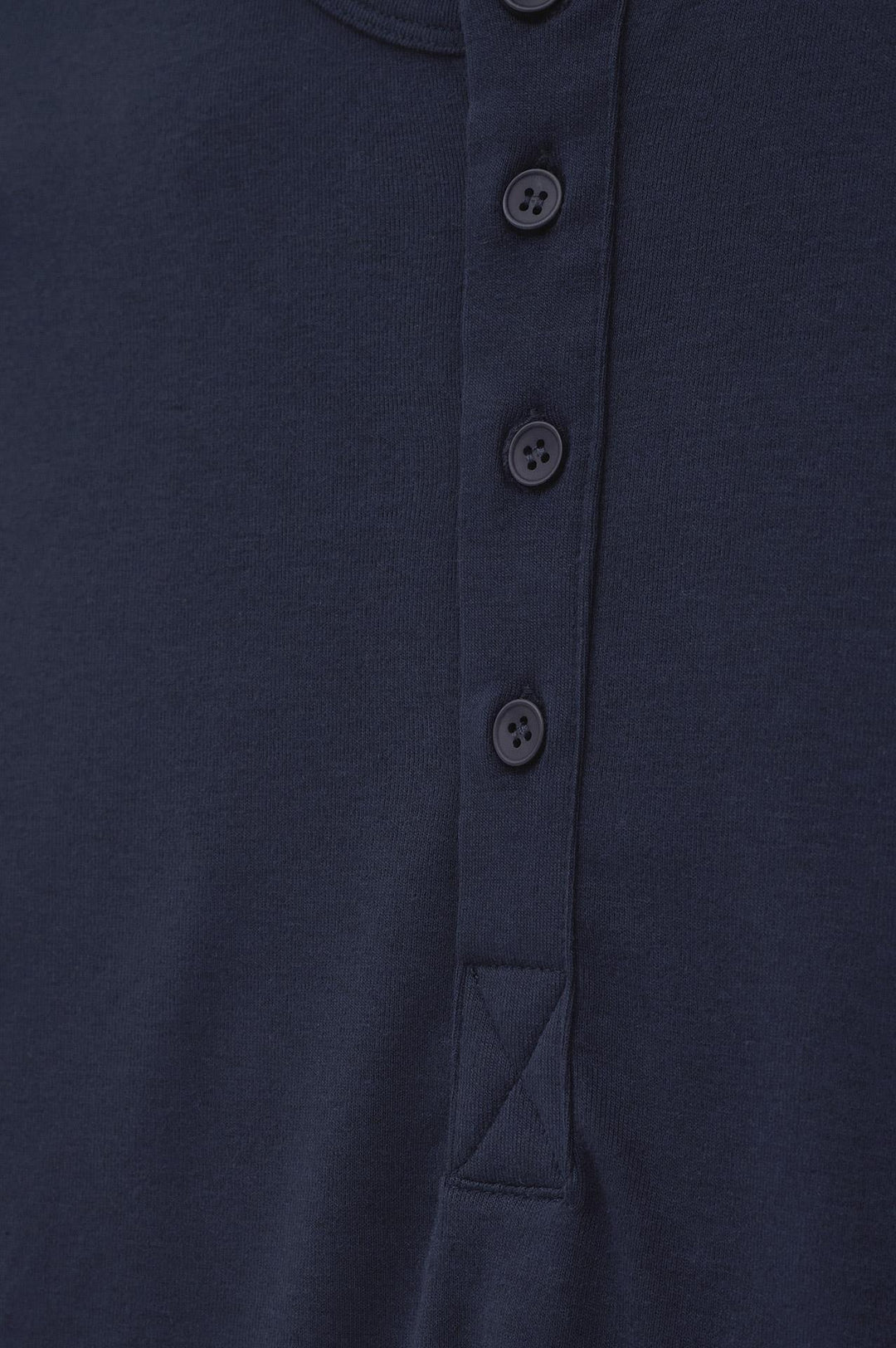 Giesto T-shirt à col boutonné bleu marine à coupe ajustée à manches longues - Bleu marine