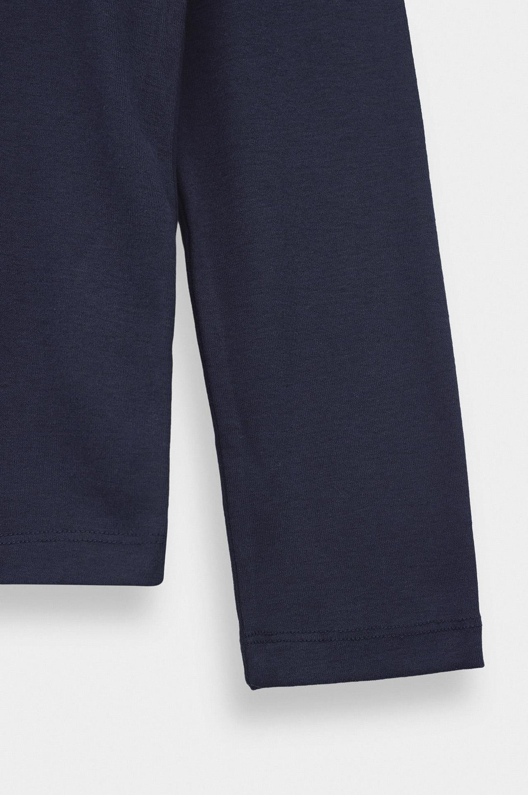 Giesto T-shirt à col boutonné bleu marine à coupe ajustée à manches longues - Bleu marine