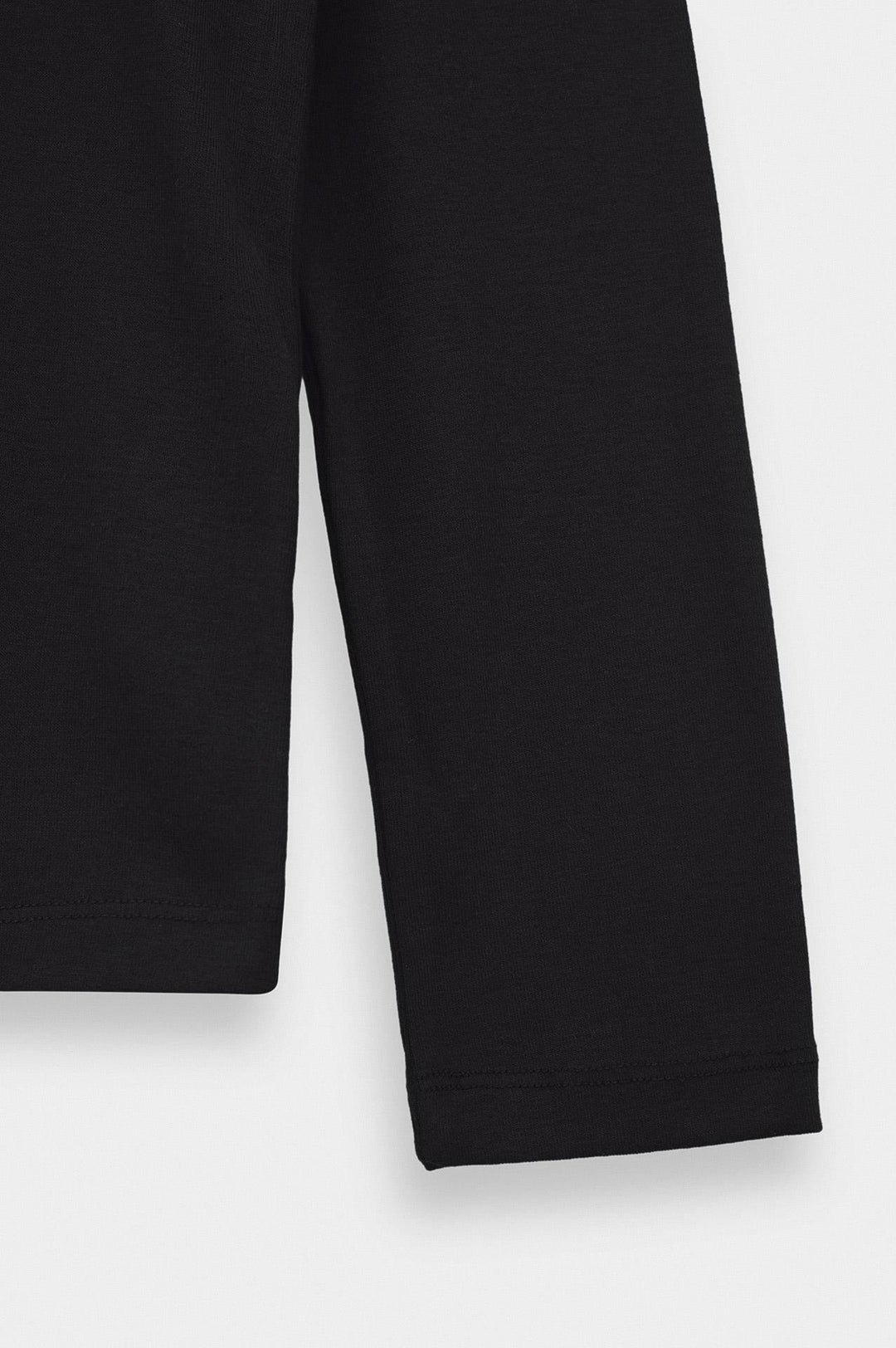 Giesto T-shirt à col boutonné noir à coupe ajustée à manches longues - Noir