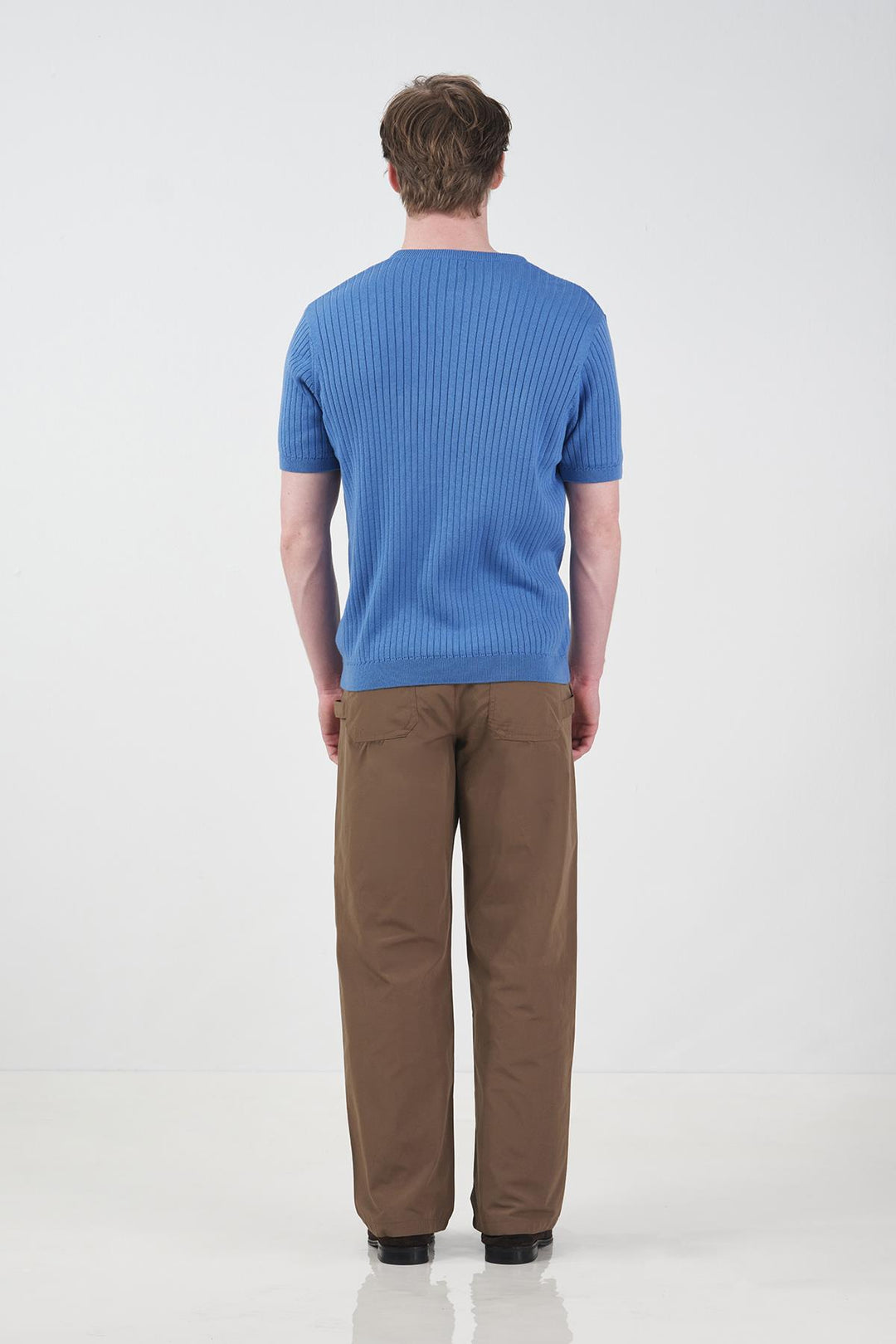 Giesto T-Shirt Tricot Bleu Zippé Ajusté - Bleu