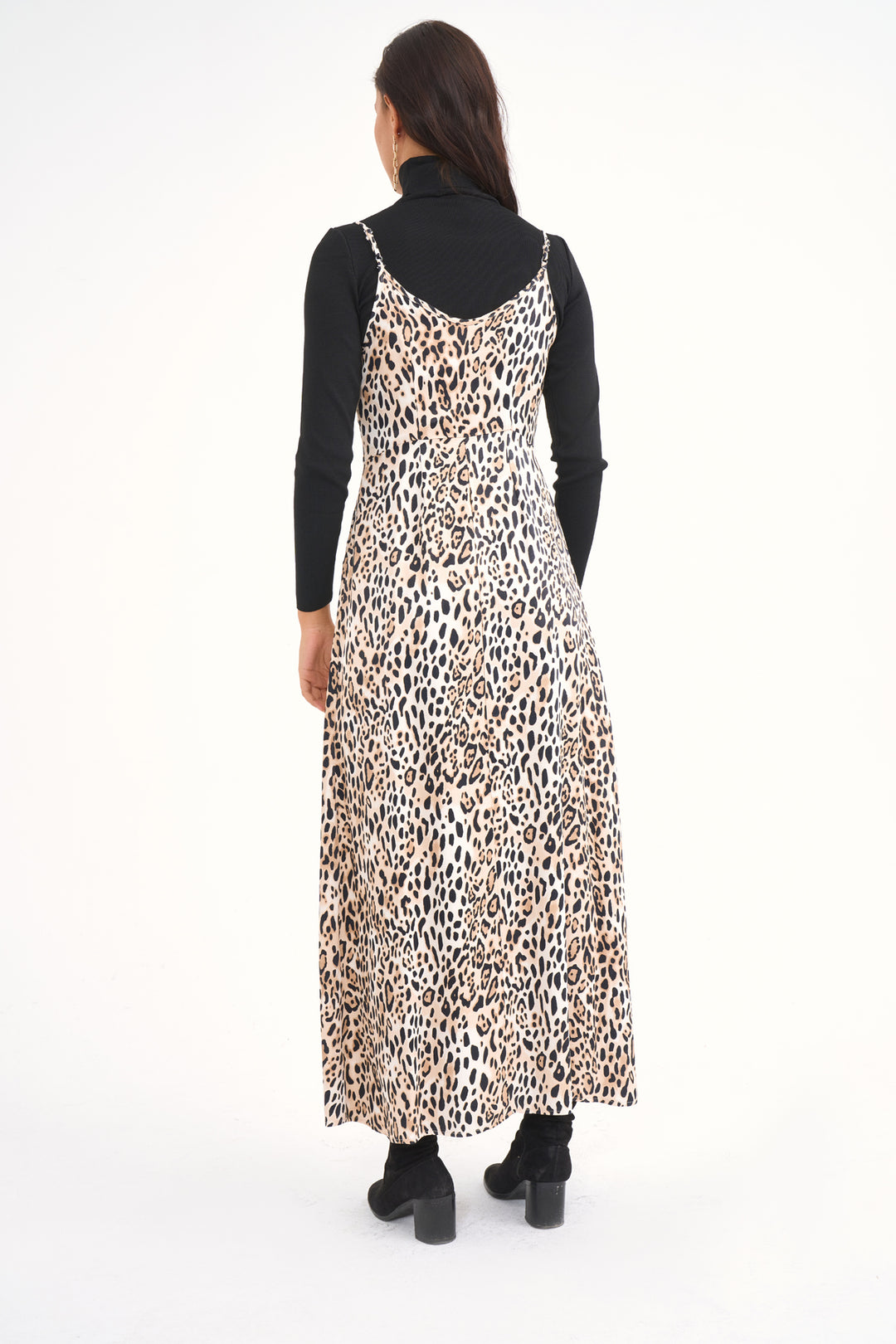 Sateen Robe en satin à motif léopard - Léopard