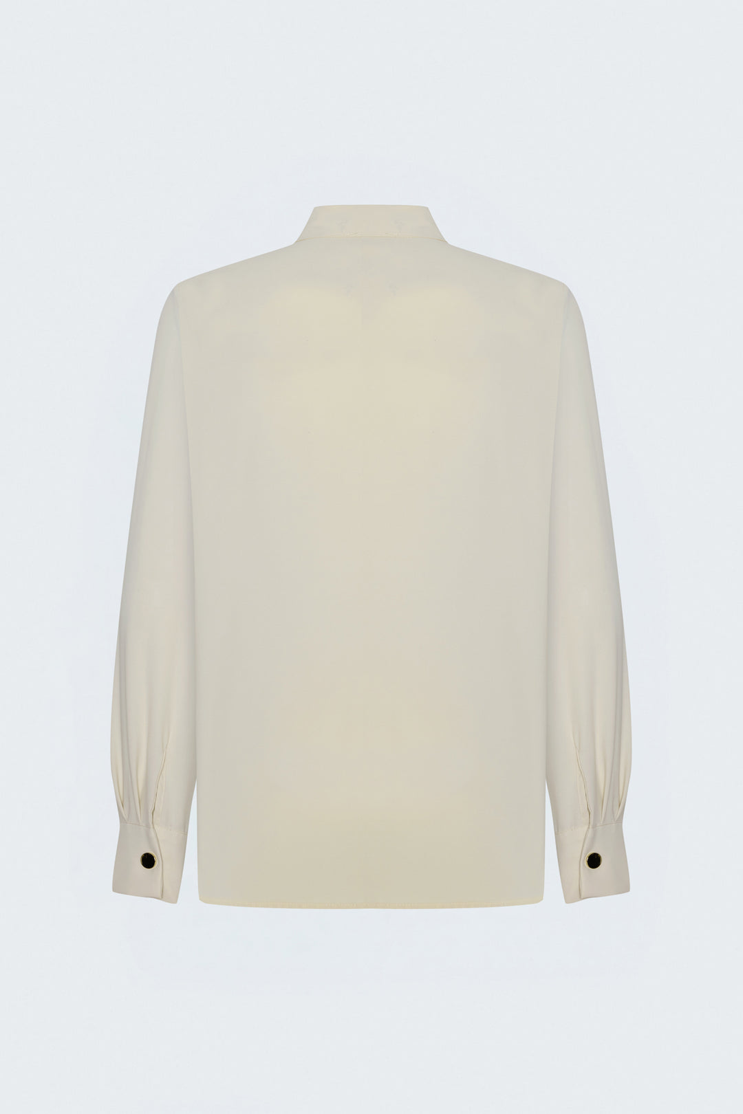Sateen Blouse à Col Dégagé - Beige