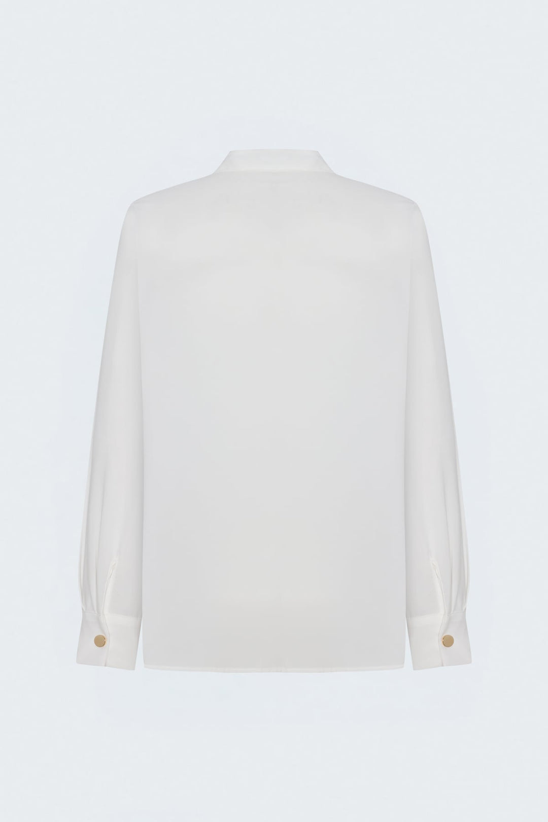 Sateen Blouse à Col Dégagé - Écru