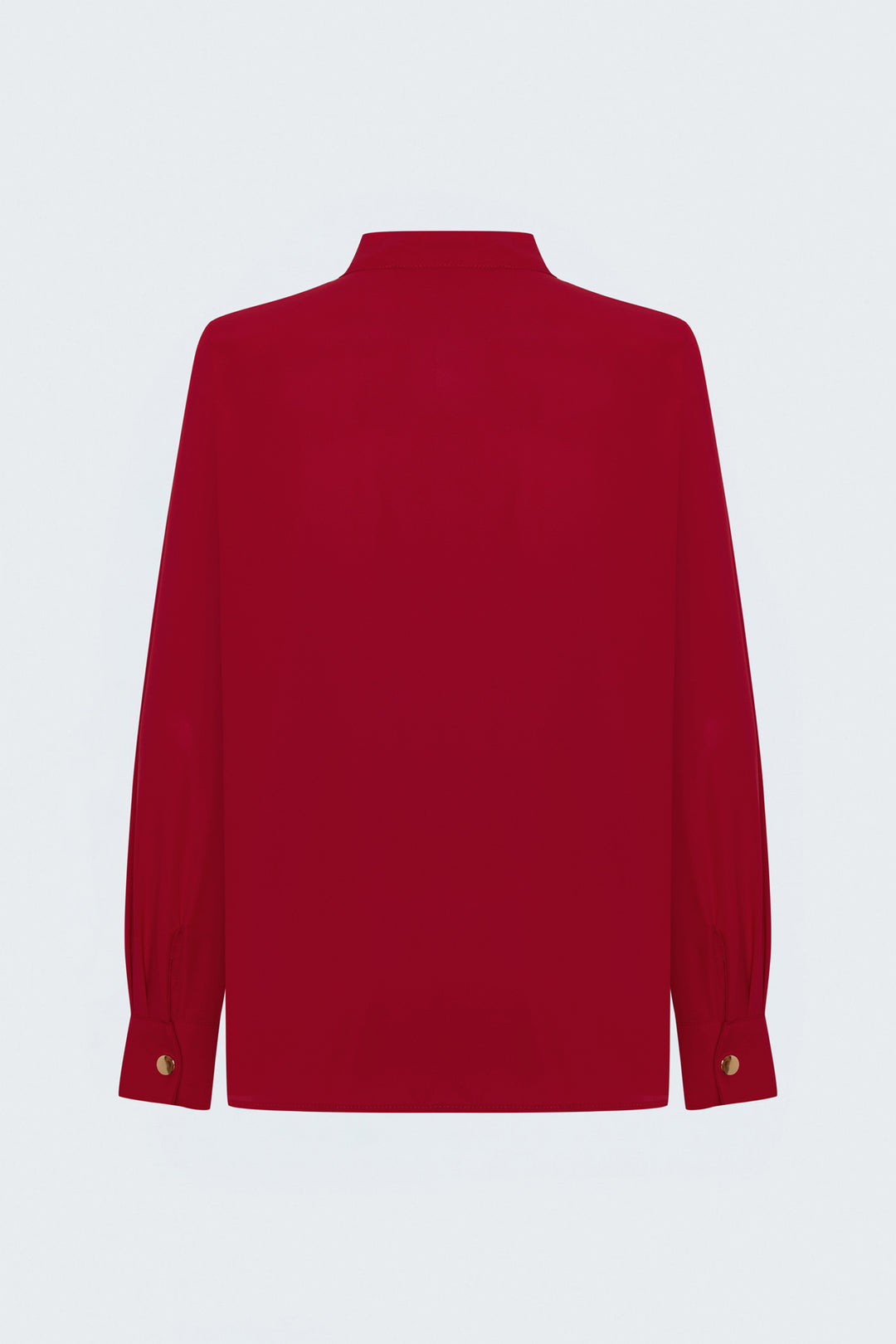Sateen Blouse à Col Dégagé - Rouge
