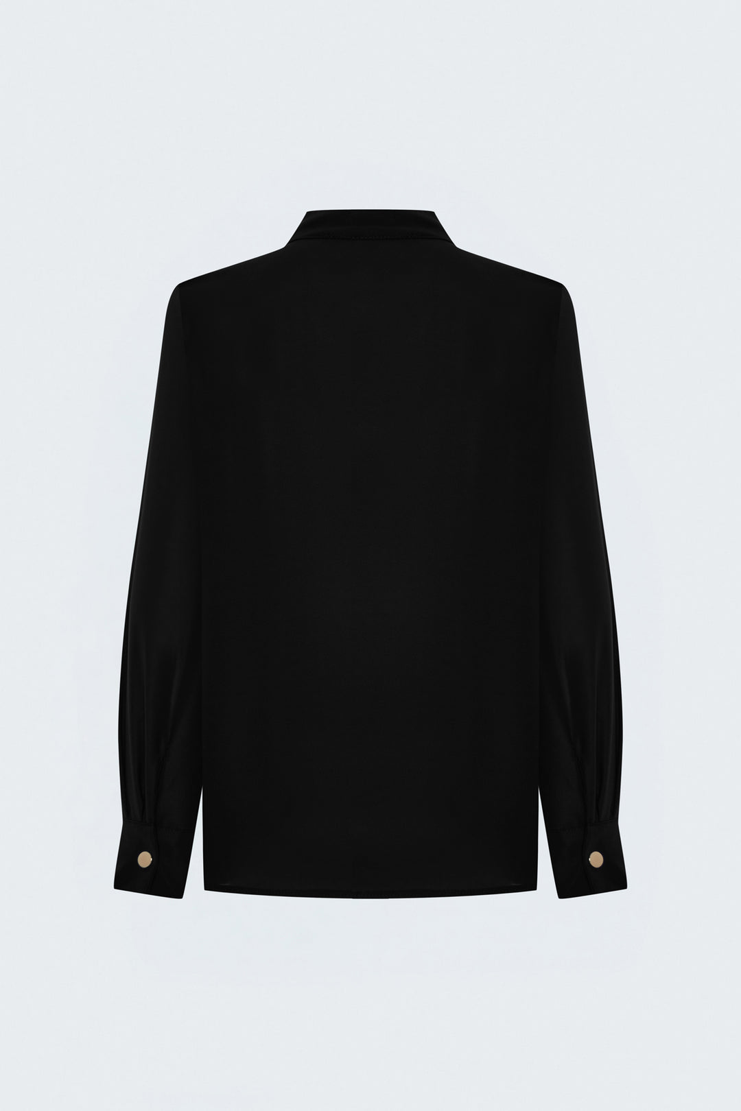 Sateen Blouse à Col Dégagé - Noir