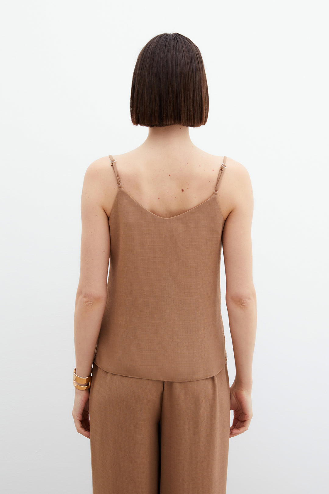 Sateen Blouse décontractée à col dégagé - Vison