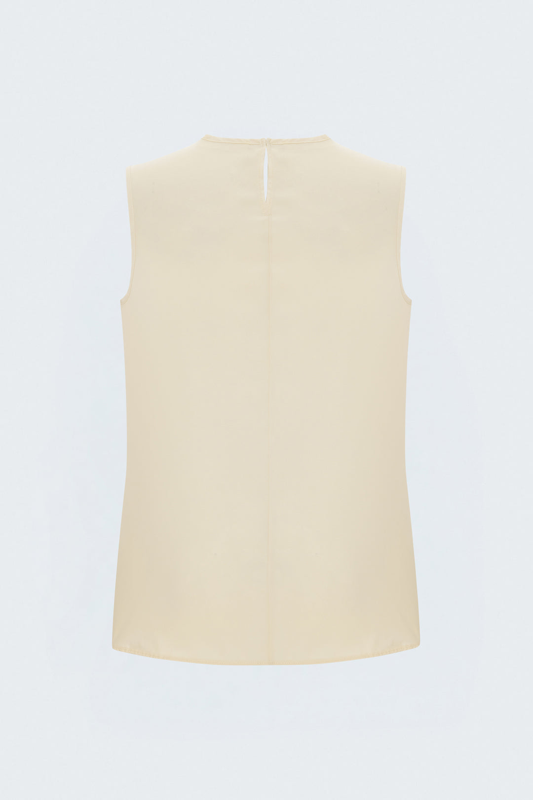 Sateen Blouse sans manches à col dégagé - Beige