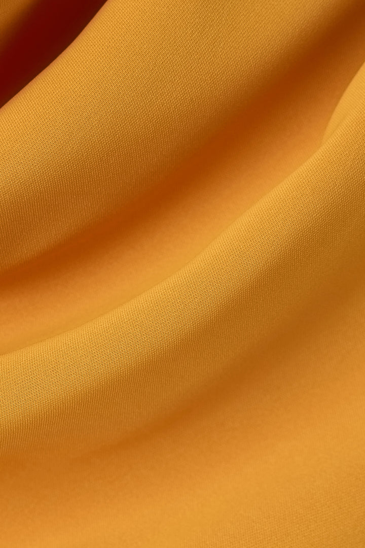 Sateen Blouse Sans Manches Col Dégagé - Moutarde