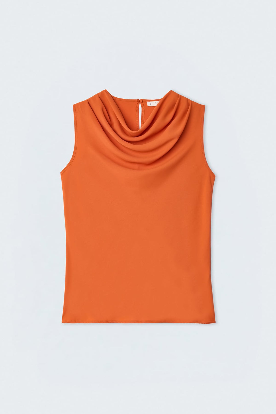 Sateen Blouse sans manches à col dégagé - oranj