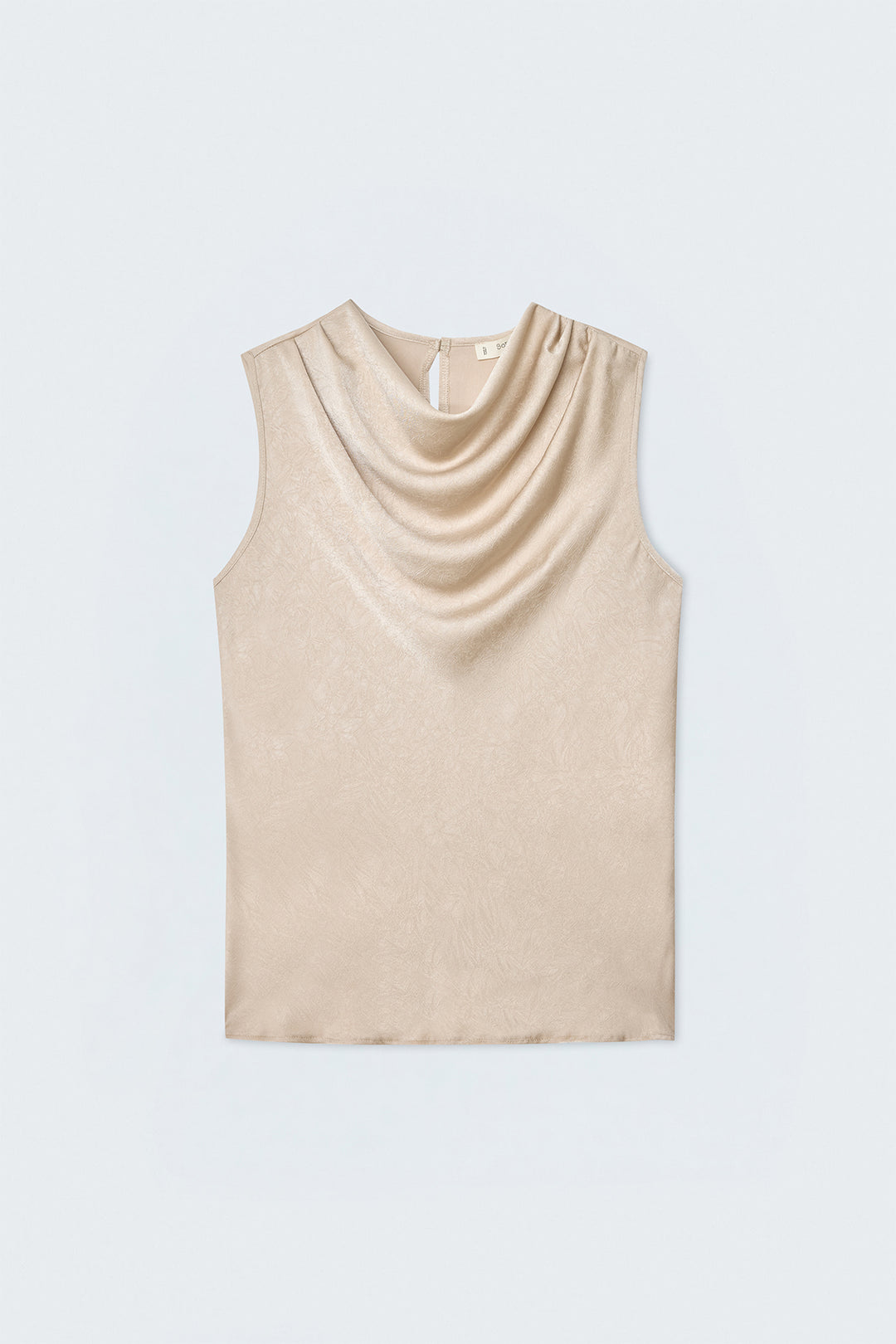 Sateen Débardeur Satiné Col Bateau - Beige