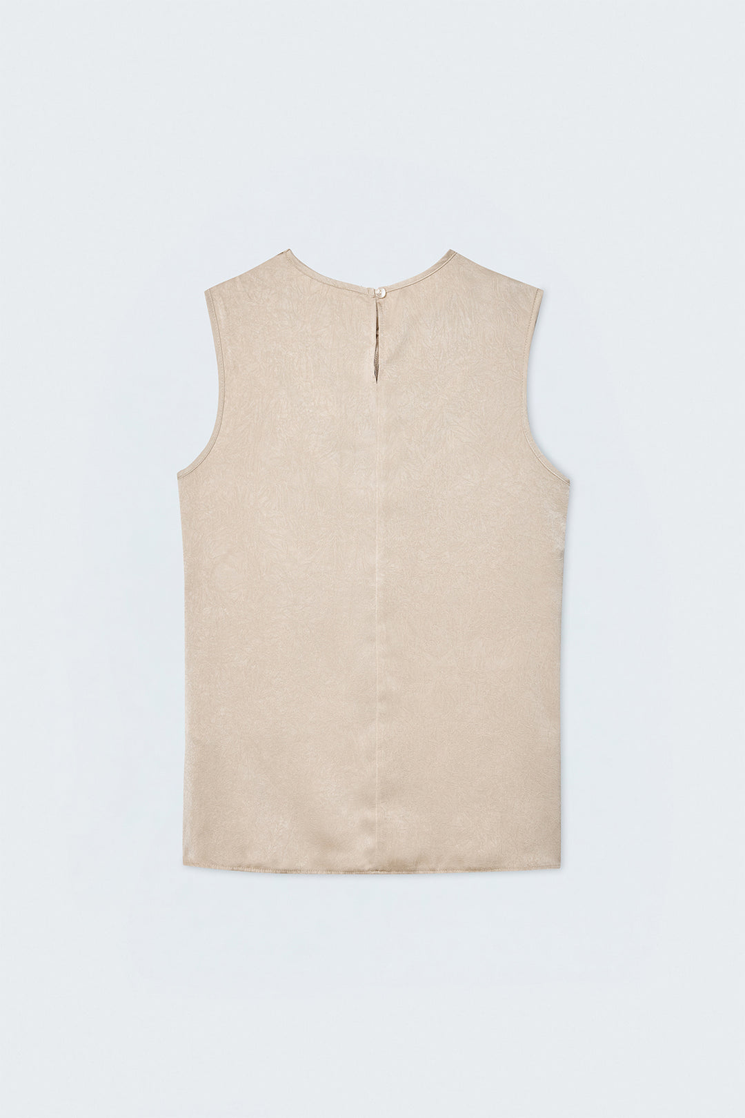 Sateen Débardeur Satiné Col Bateau - Beige