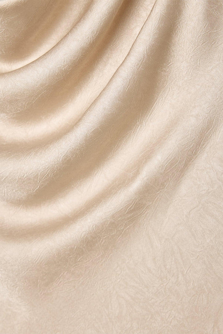 Sateen Débardeur Satiné Col Bateau - Beige
