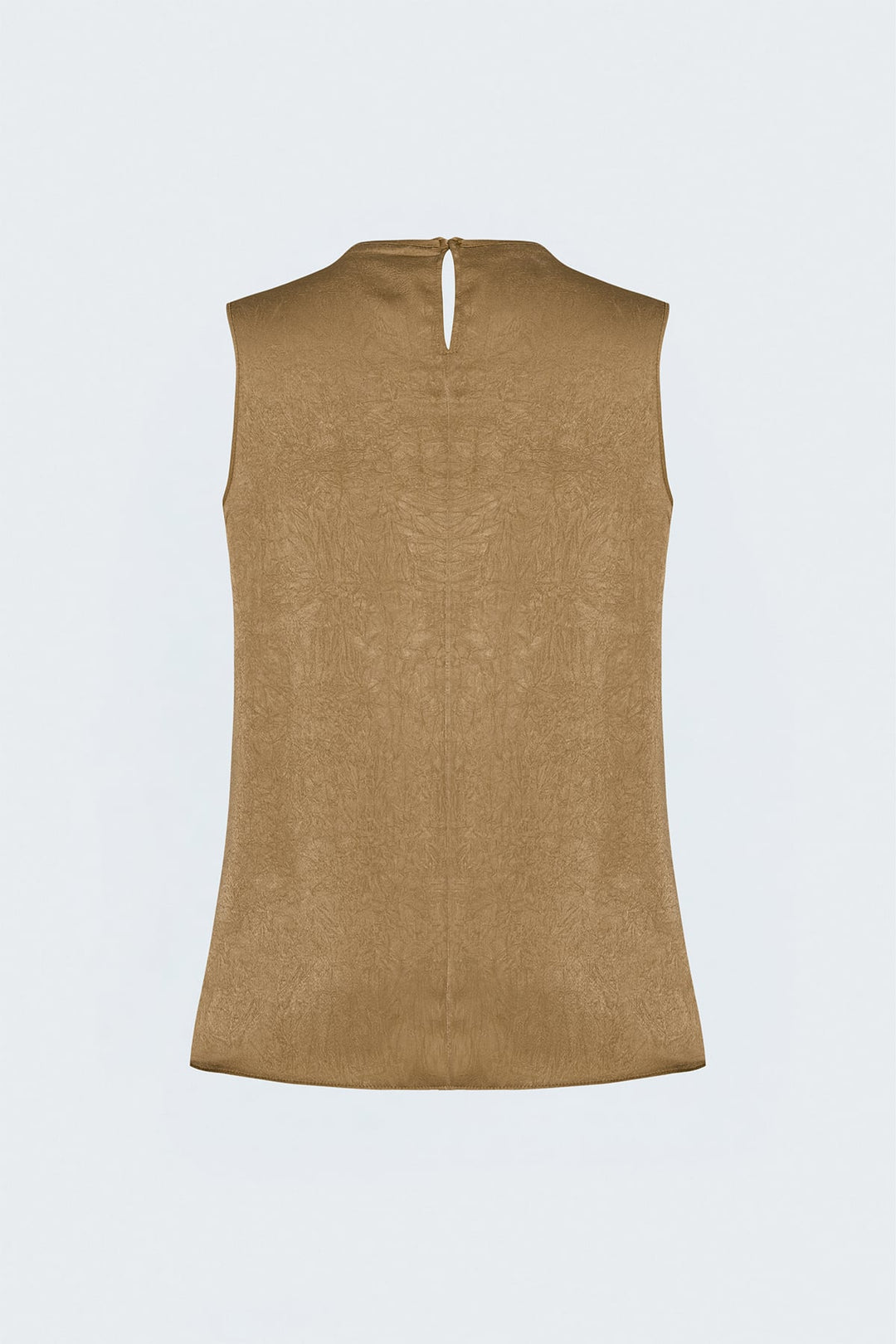 Sateen Blouse en satin à col dégagé - Camel