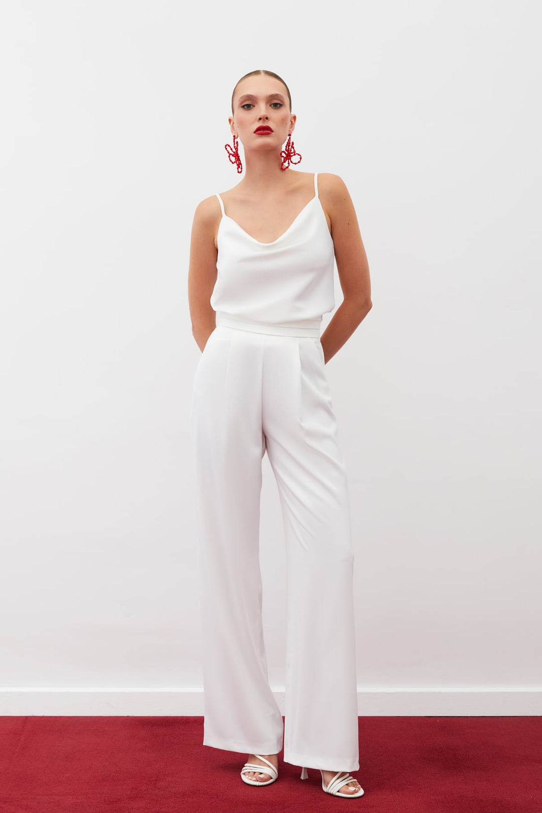 Sateen Blouse Satinée Col Dégagé - Écru
