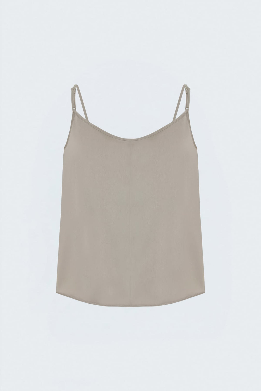 Sateen Blouse satin à col dégagé - Foncé Beige