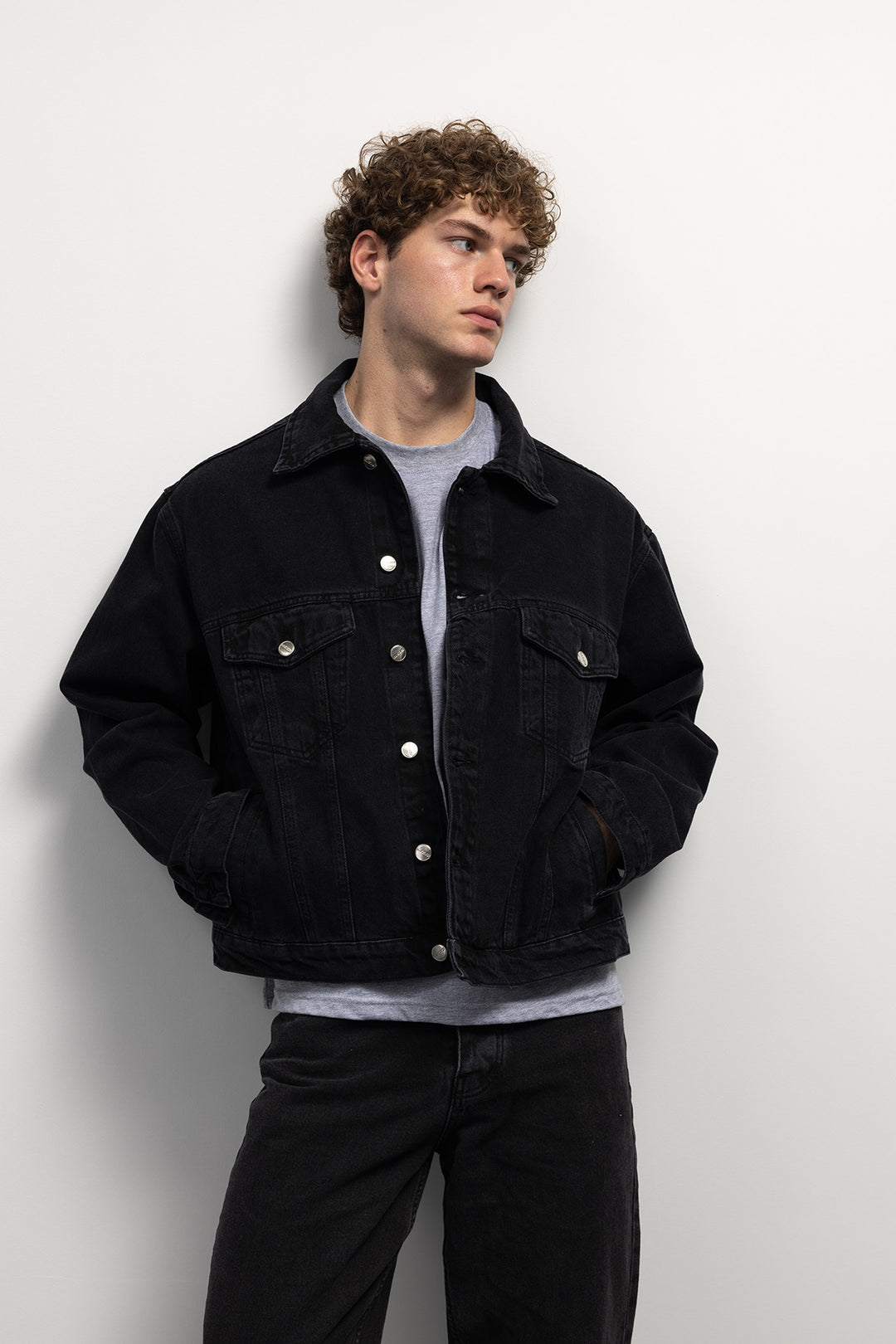 Giesto Veste en denim - Noir