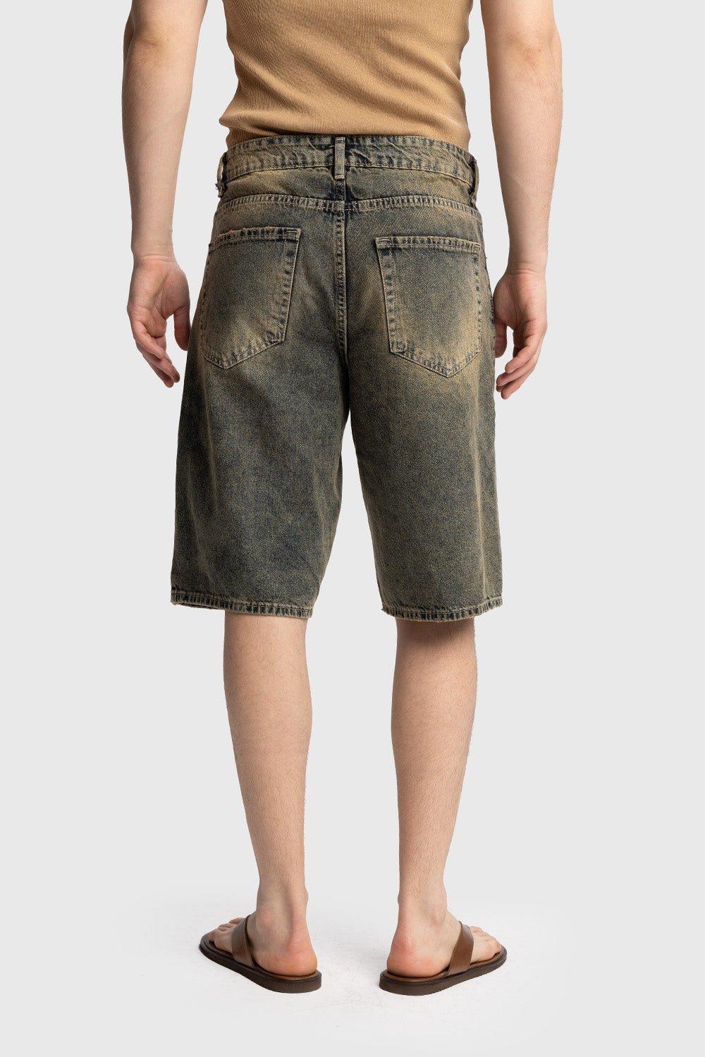 Giesto Short en Jean - Bleu / Marron