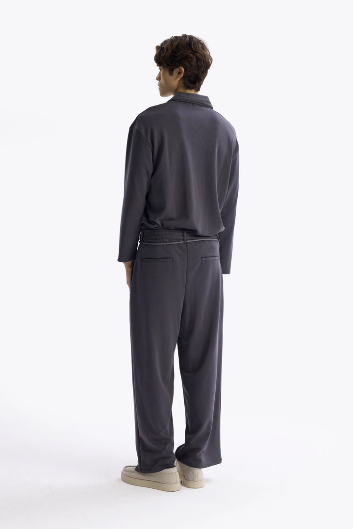 Giesto T-Shirt en Drape Col Marin - Anthracite