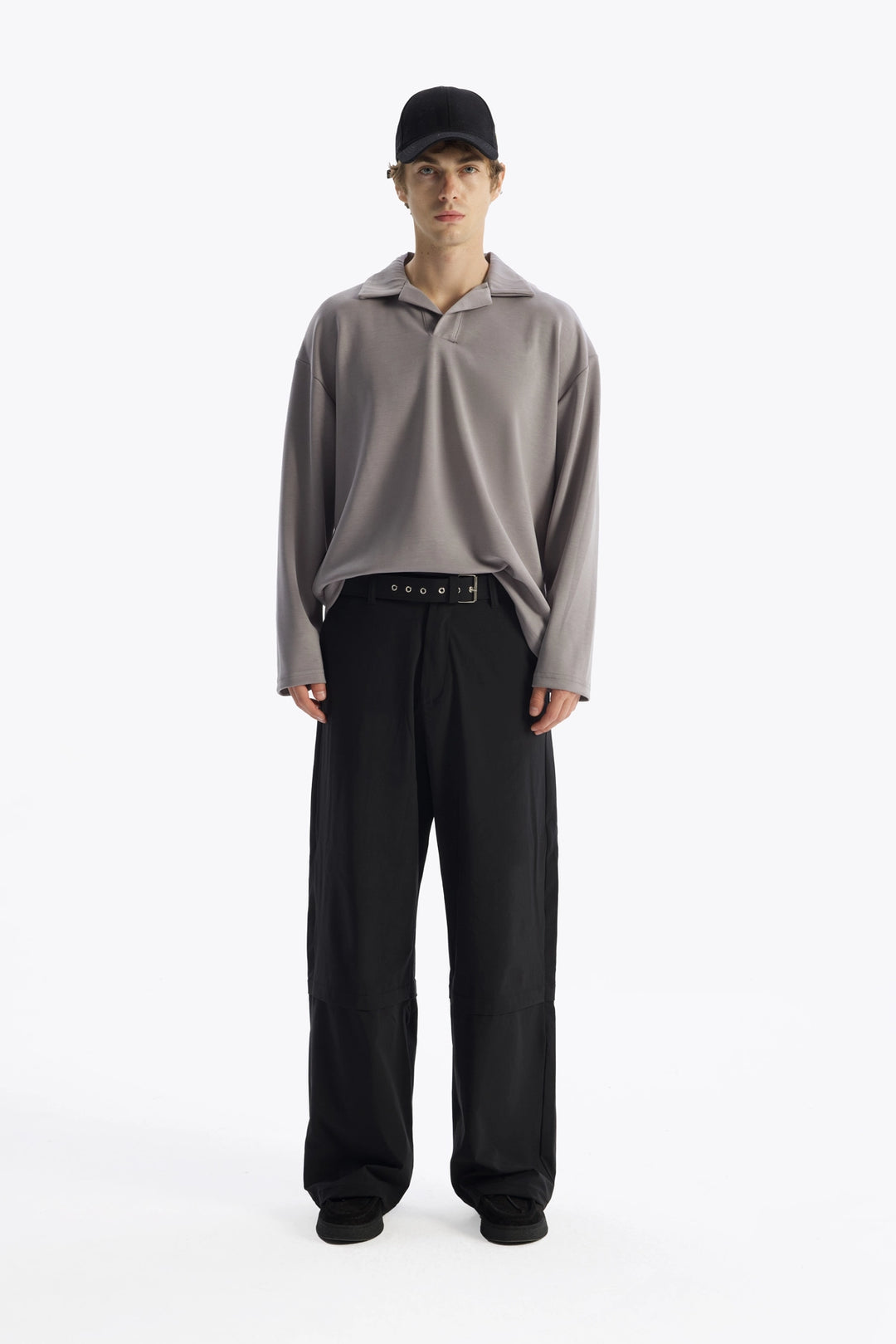 Giesto T-Shirt en Drape Col Marin - Gris