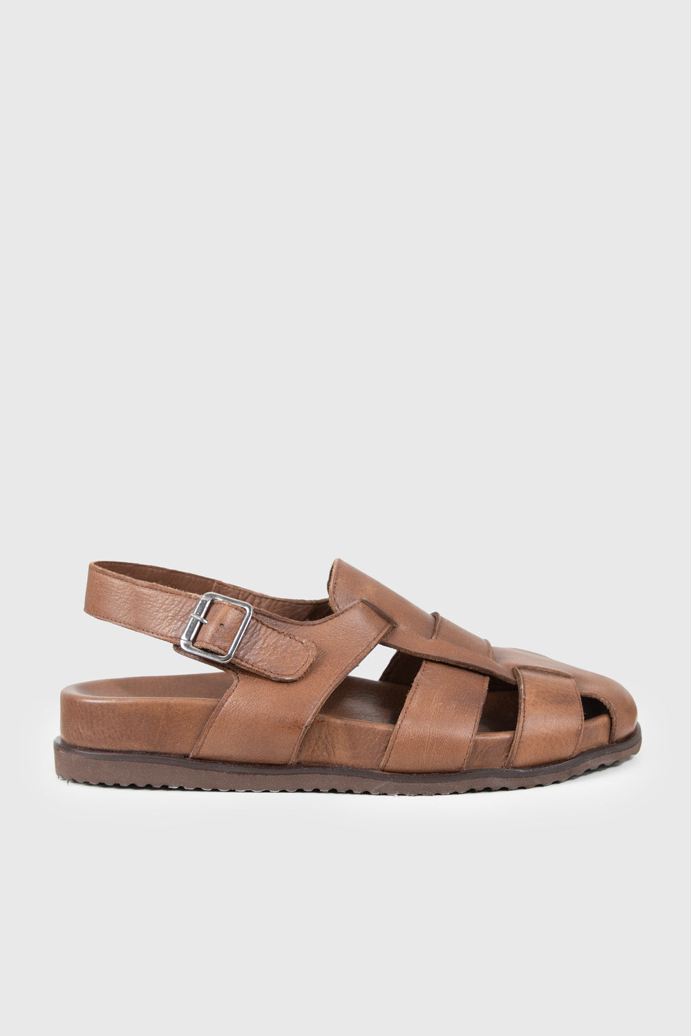 Giesto Sandales en cuir à bande - Tabac