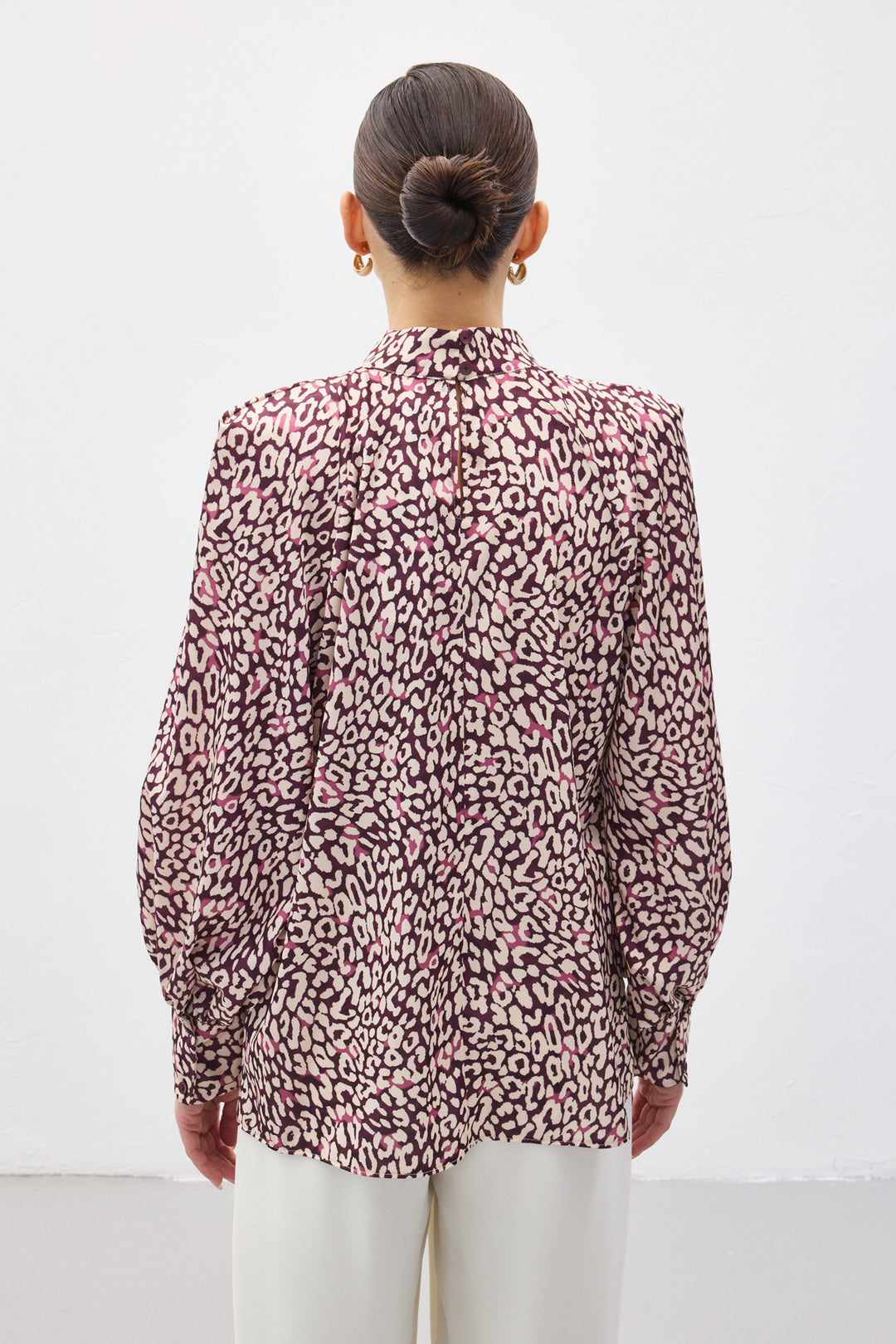 Sateen Blouse à motifs - Prune