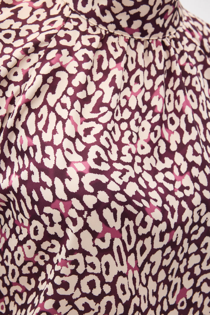Sateen Blouse à motifs - Prune
