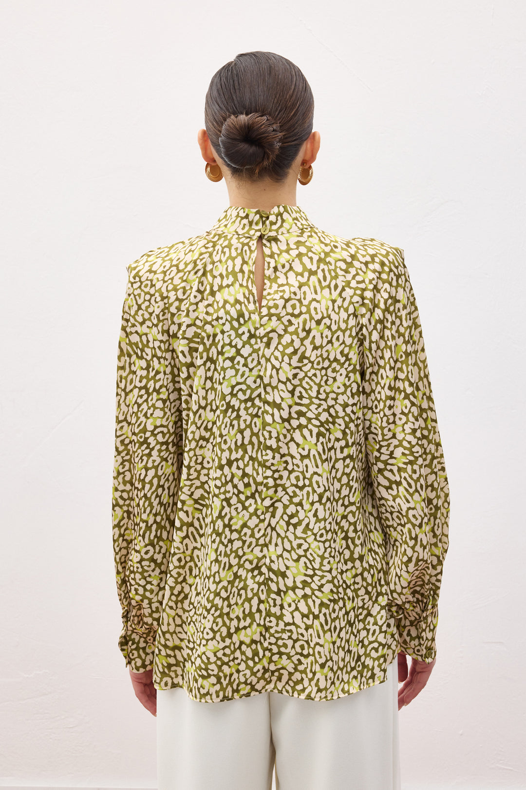 Sateen Blouse Imprimée - Vert